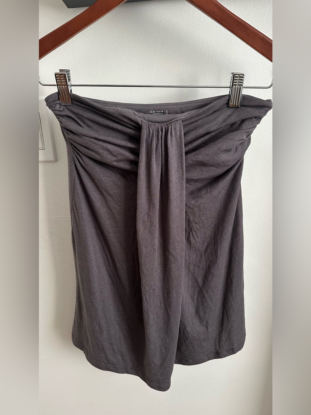 Old Navy Dark Charcoal Tube Top with Front Twist